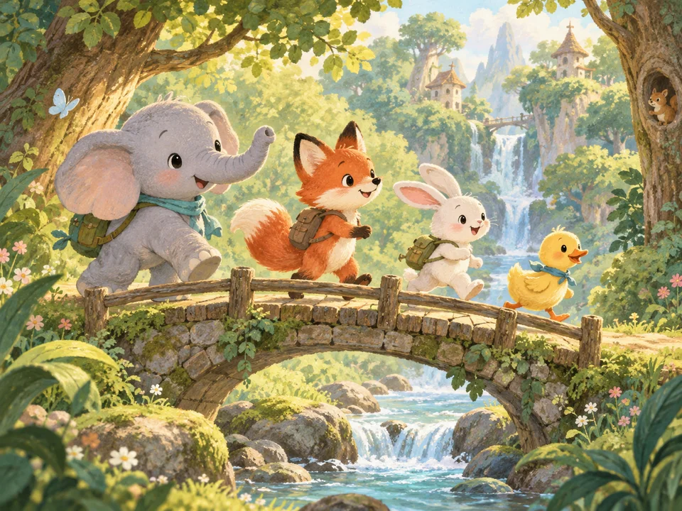 A playful illustration for Animal Stories