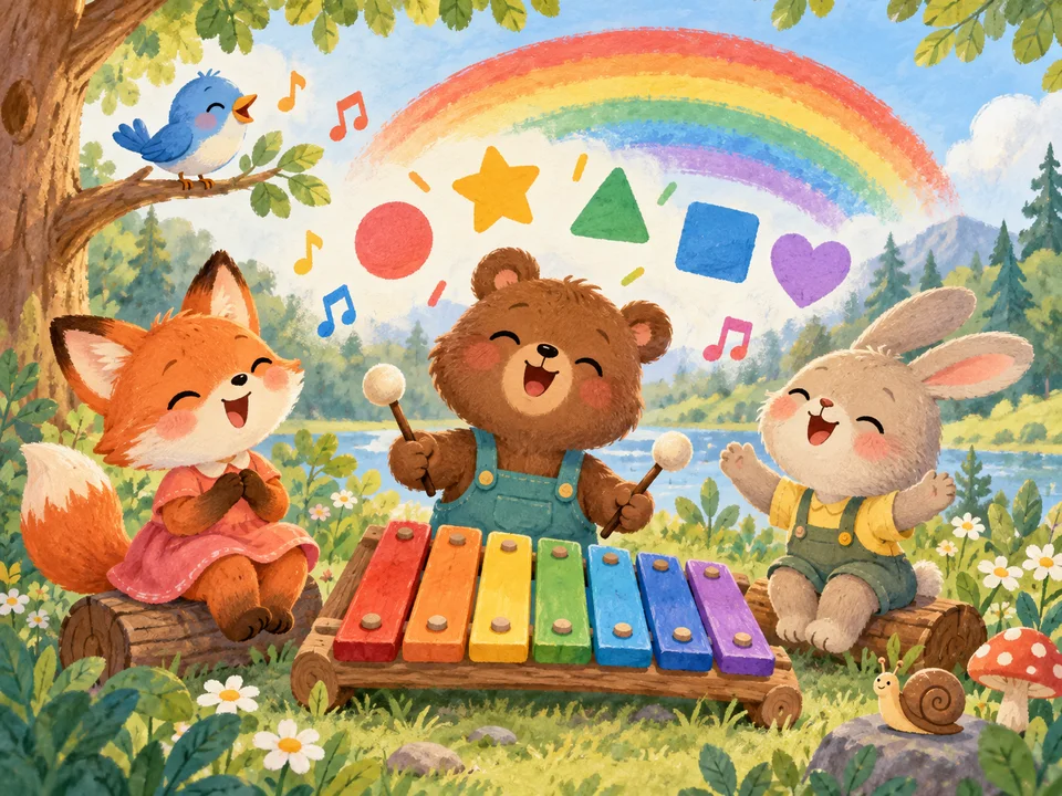 A playful illustration for Educational Songs